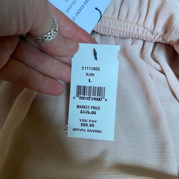 Ramy Brooke NWT Stevie Smocked BLUSH PINK Mini Skirt Size Large, MSRP $175 - Picture 6 of 10